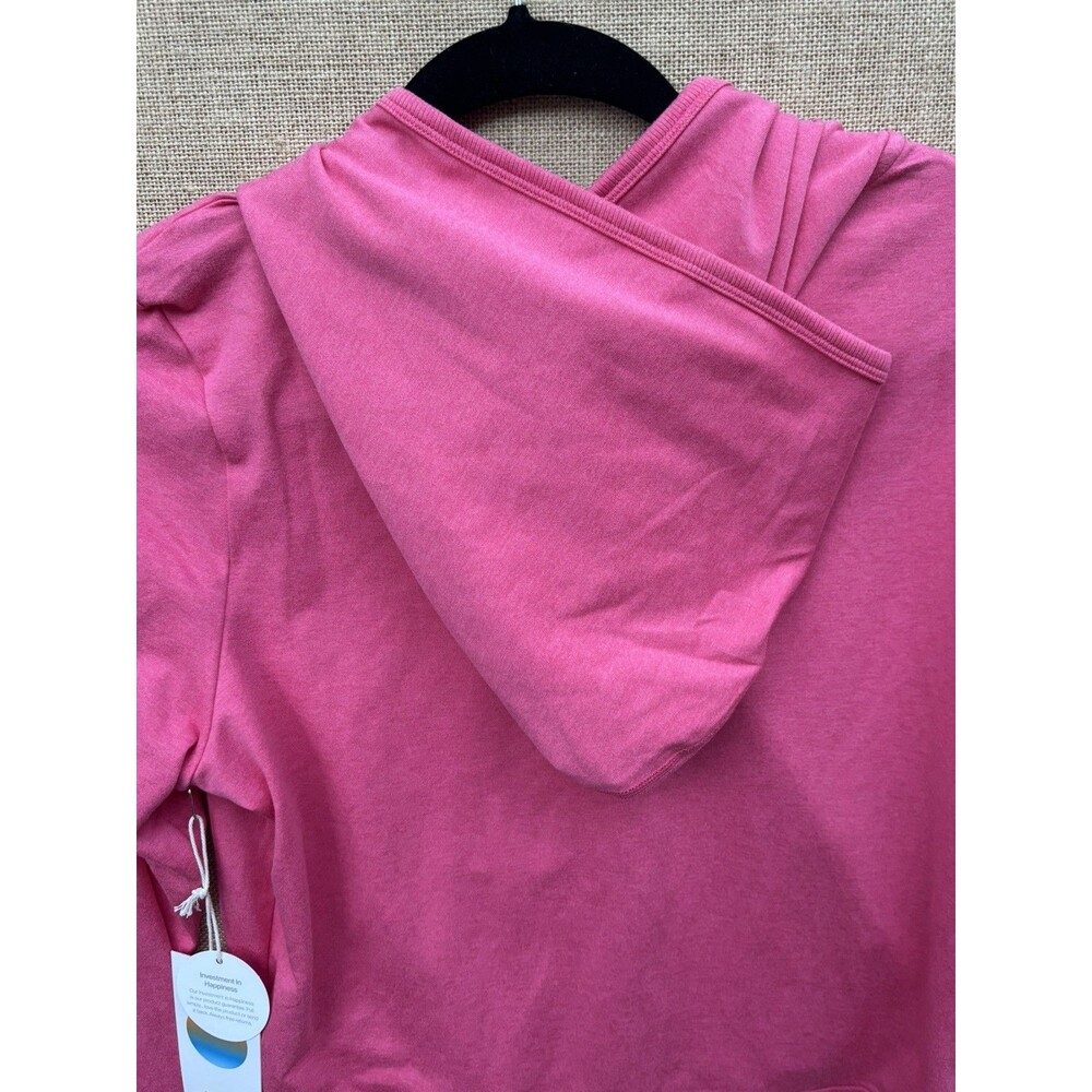 New Vuori Women's Halo Mini Full Zip Hoodie Pink Heather Sz L - Picture 9 of 13
